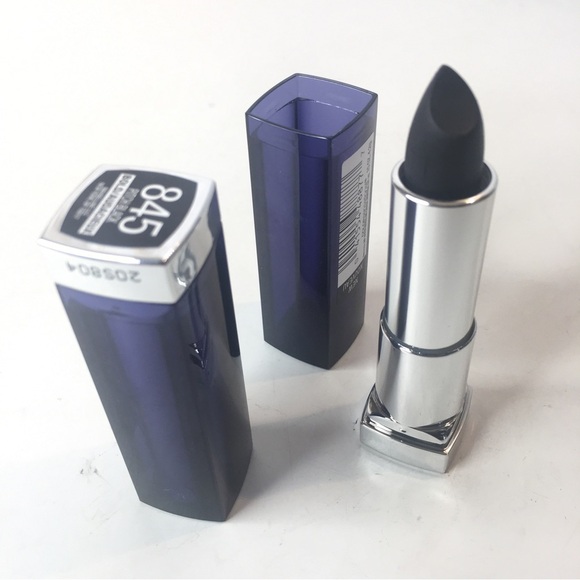 NEW 2 Maybelline Color Sensational 845 Pitch Black Matte Finish Lipstick - Picture 1 of 5